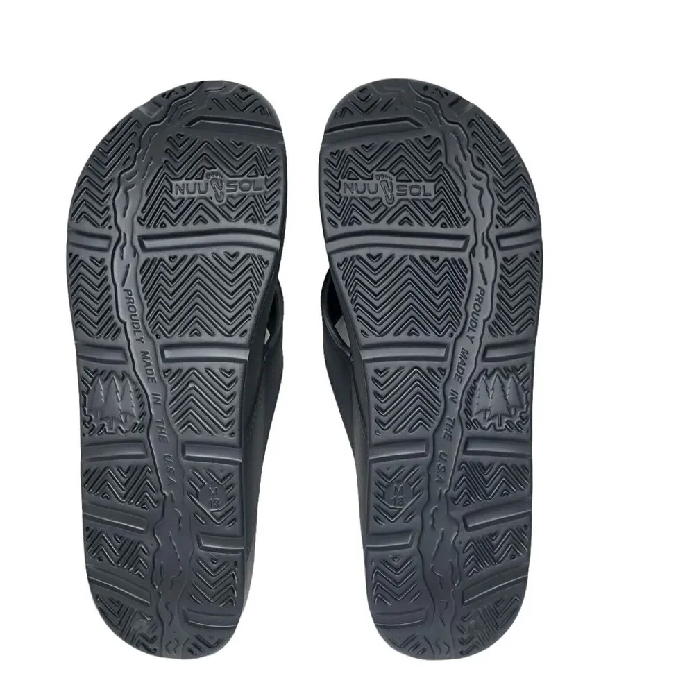 NEW Nuusol Cascade Flip Flops Granite Gray Mens 13 Made in USA
